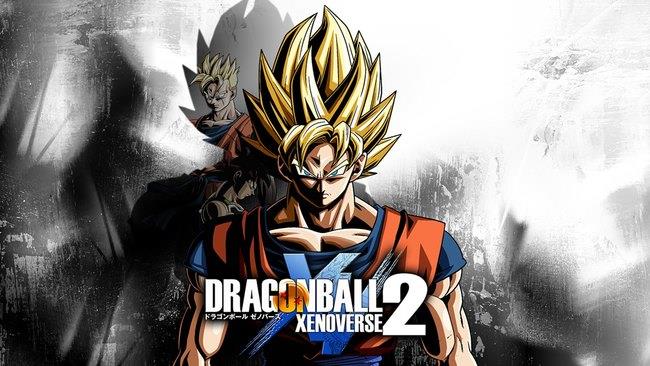 Goku con il logo del videogioco Una locandina dedicata a Dragon Ball Xenoverse 2