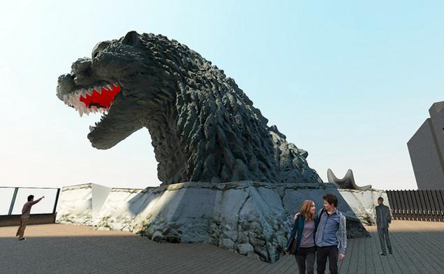 La statua di Godzilla al Gracery Hotel di Tokyo