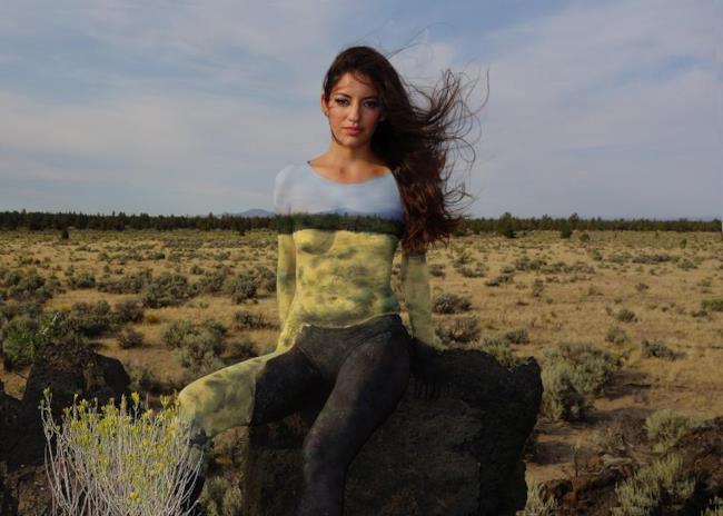 Natalie Fletcher paesaggi body painting