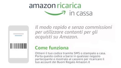 Le istruzioni di Amazon Ricarica in Cassa