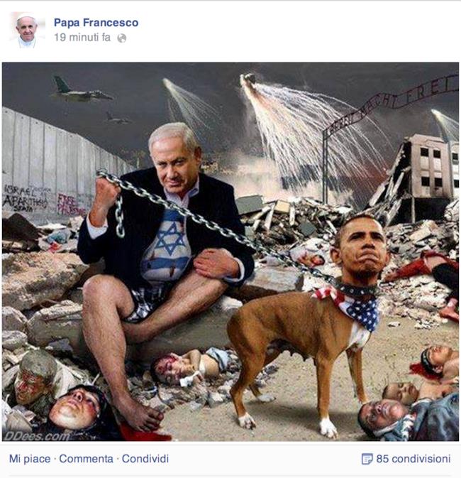Post su Israele sulla pagina facebook di Papa Francesco