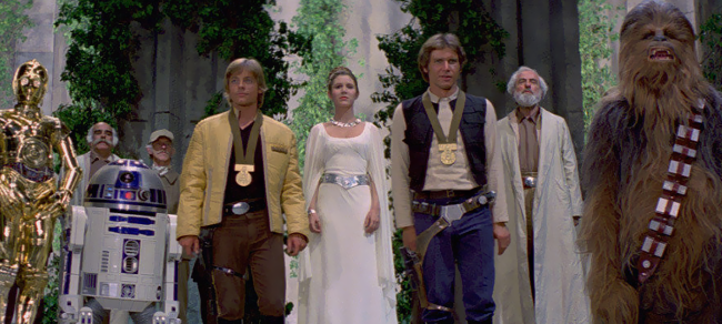 George Lucas svela i piani originali per Star Wars durante la Star Wars Celebration La scena finale di Star Wars: Episodio IV - Una nuova speranza