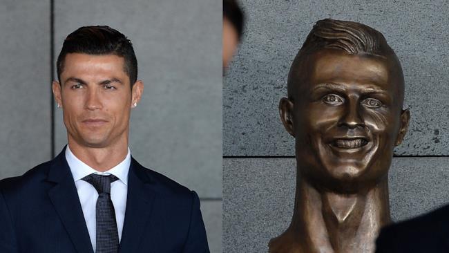 Busto Cristiano Ronaldo Cristiano Ronaldo e il suo busto all'aeroporto di Madeira