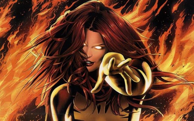 Fenice Nera scatena il suo potere in un'immagine dal fumetto Jean Grey si trasforma in Fenice Nera in un'immagine dal fumetto
