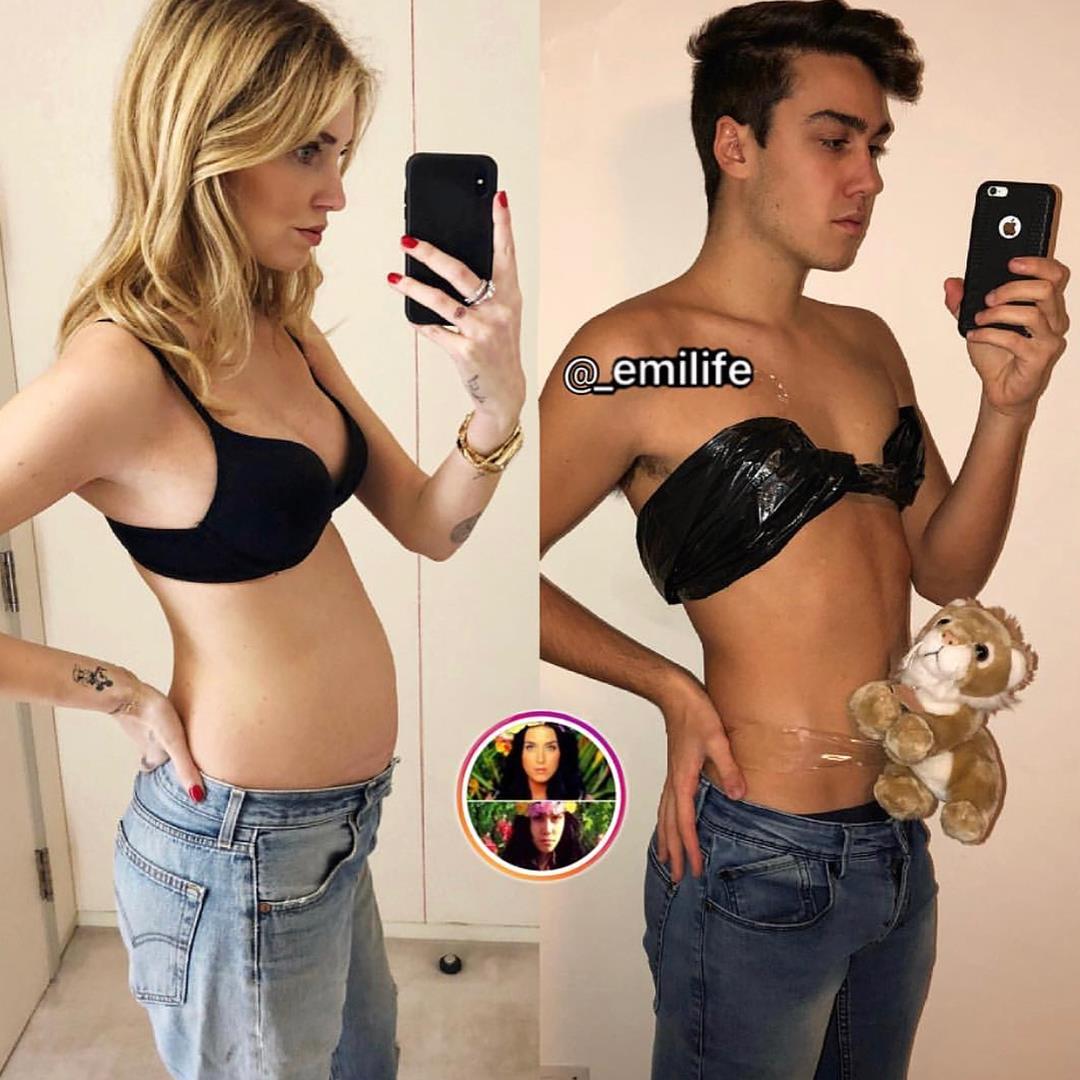 Emilife imita il pancione di Chiara Ferragni