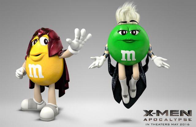 Magneto e Tempesta in versione M&M's per X-Men: Apocalypse