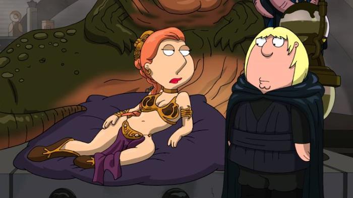 Lois e Chris nei panni di personaggi di Star Wars