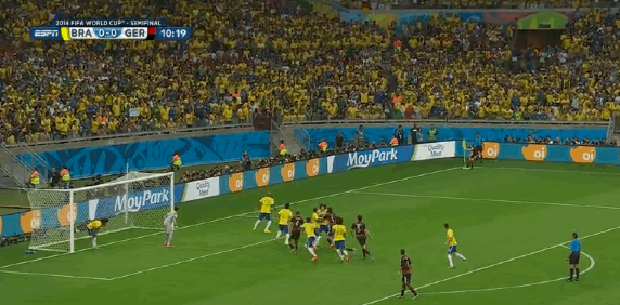 Il primo goal di Thomas Muller contro il Brasile
