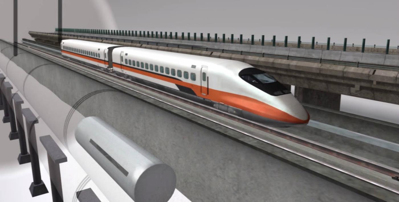 Il circuito Hyperloop in un modello di prova