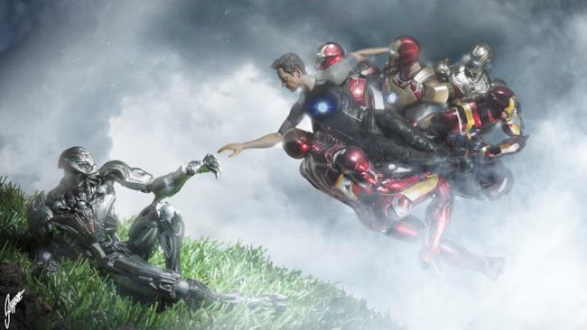 La creazione di Adamo con Iron Man e Ultron
