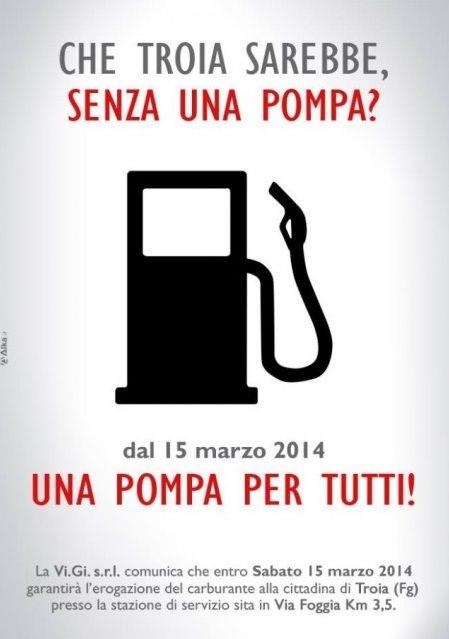 Promozione di pompe di benzina a Troia, in Puglia
