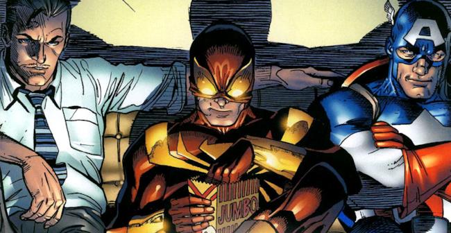 Iron Spider con Iron Man e Capitan America