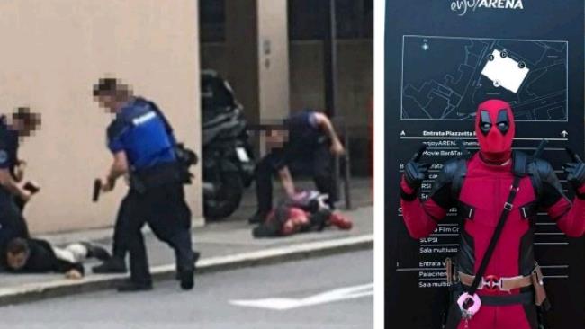 Deadpool viene arrestato La foto dell'arresto