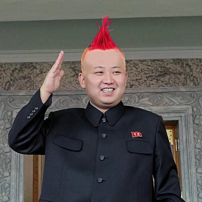 Kim Jong-il con una cresta punk