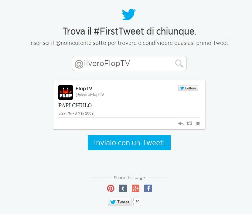 Il primo tweet di FlopTV