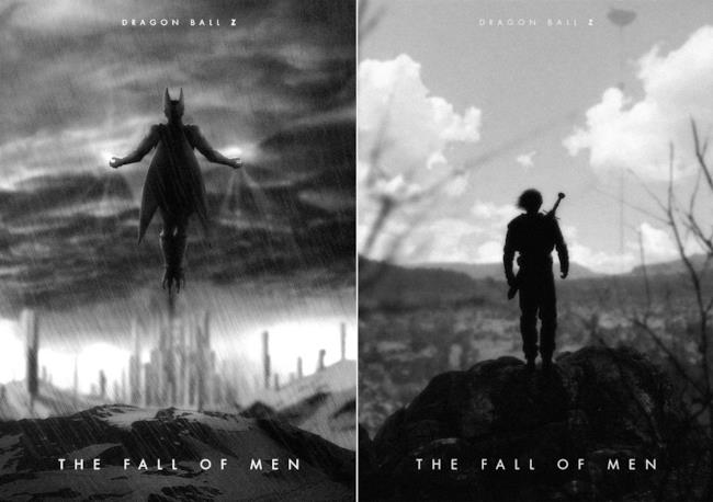 Cell e Trunks sulle locandine del fan-film Dragon Ball Z: The Fall of Men