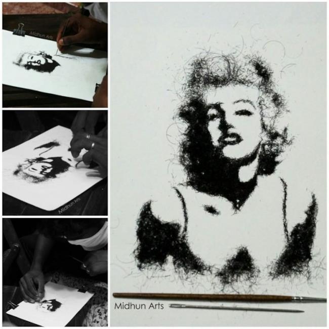 Marilyn Monroe realizzate con i capelli