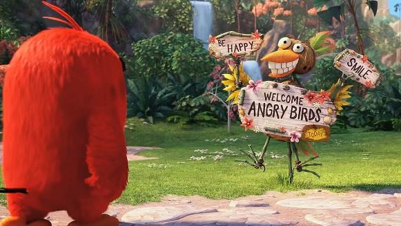 Una scena dal film di Angry Birds
