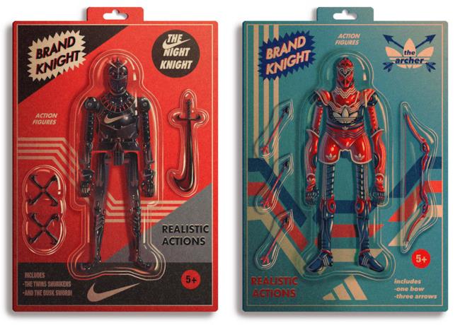 Artwork che mostra i Cavalieri Nike e Adidas