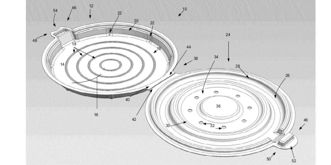Progetto depositato per il contenitore per la pizza d'asporto di Apple