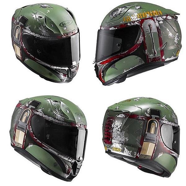 Caschi da moto ufficiali di Star Wars ispirati al cacciatore di taglie Boba Fett.
