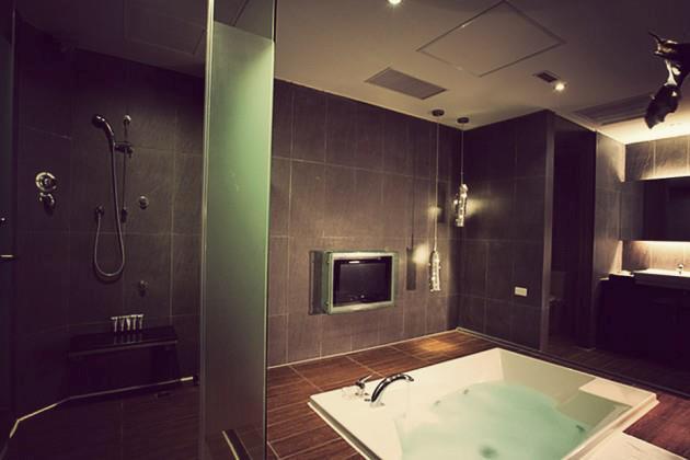 Il bagno della stanza a tema Batman