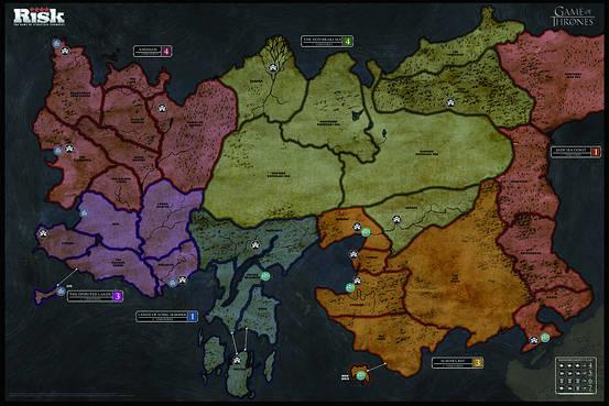 Una delle mappe del Risk di Game of Thrones