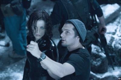 Kate Beckinsale sul set con Wiseman