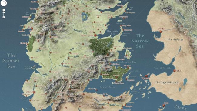 La cartina interattiva di Westeros alla Google Maps cartina interattiva di Westeros