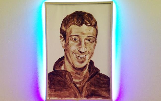 Il ritratto di Mark Zuckerberg fatto con la merda in mostra a New York Il ritratto di Mark Zuckerberg fatto da KATSU con le proprie feci