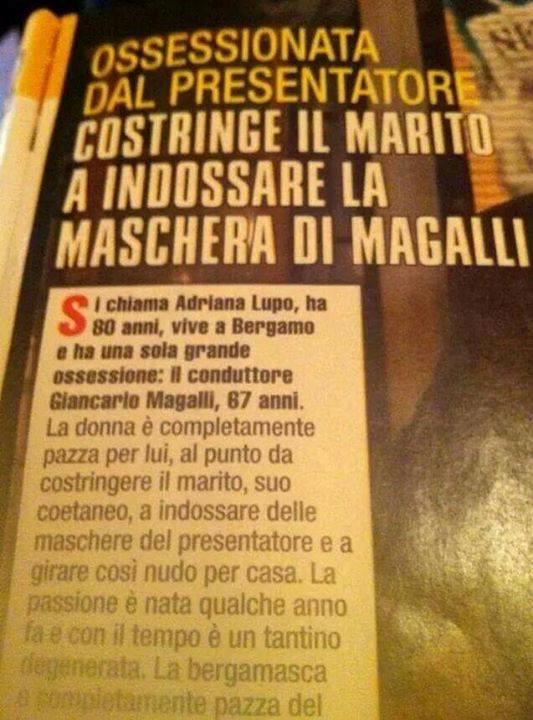 Notizia di Magalli e della casalinga da lui ossessionata