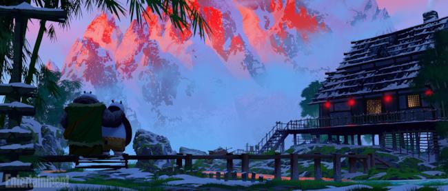 Po e Li nel villaggio panda di Kung Fu Panda 3