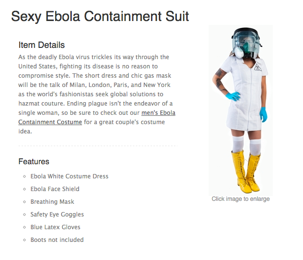Sexy Ebola Costume Costume da infermiera sexy alle prese con l'Ebola