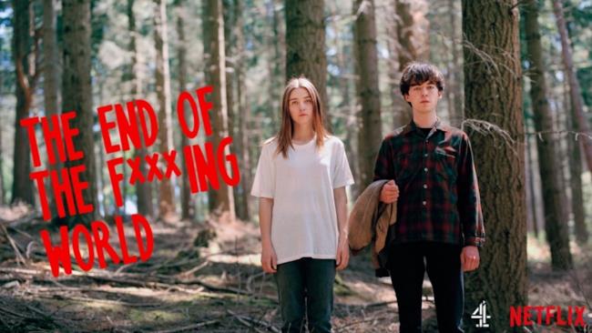 La copertina ufficiale di The End of the F***ing World I due protagonisti dello show