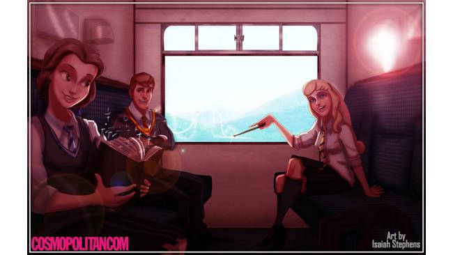 Belle e Autora sull'Espresso per Hogwarts