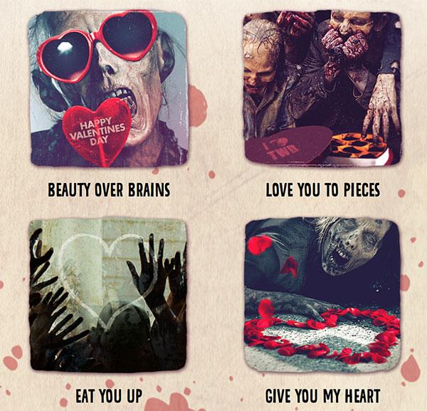 Le e-cards di San Valentino in tema The Walking Dead