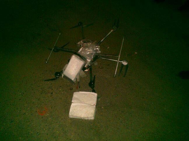 Drone schiantato con carico di metanfetamina