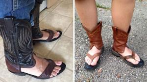 Degli stivali da Cowboy a sandalo