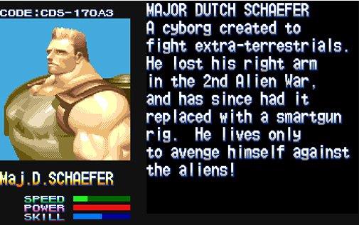 Dutch Shaffer, protagonista del gioco Aliens vs Predator