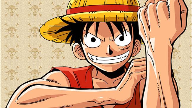 Il capitano Rubber con il fidato cappello di paglia Rufy dall'anime ufficiale di One Piece.