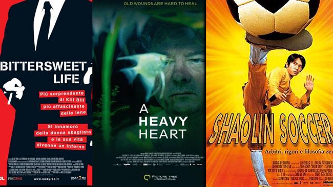 I migliori film in streaming della settimana - Le locandine di Bittersweet Life, A heavy heart e Shaolin Soccer