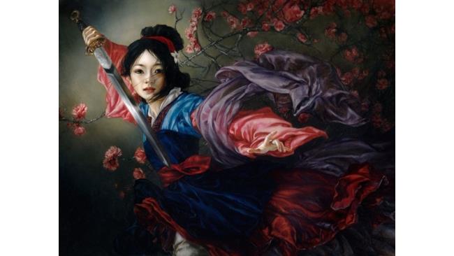 Mulan pronta a combattere in un'opera d'arte ispirata alle Principesse Disney