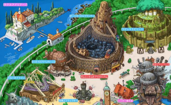 Particolare della mappa di Ghibli Land
