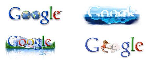 Alcuni dei passati Google Doodle per la Giornata della Terra