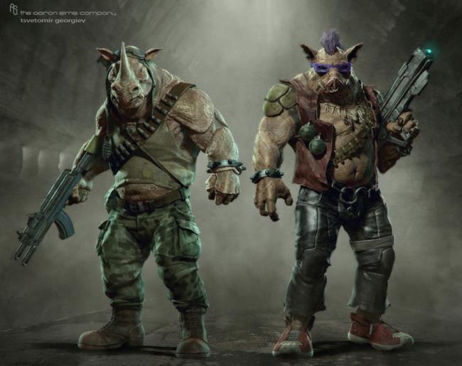Bebop e Rocksteady nella concept art di Tsvetomir Georgiev