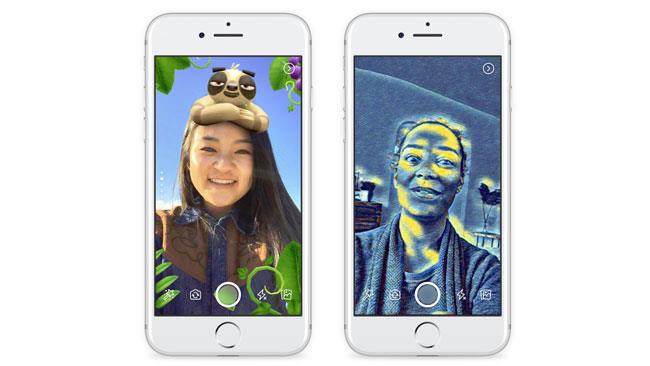 Facebook lancia Storie Due smartphone con la sezione fotocamera di Facebook Storie