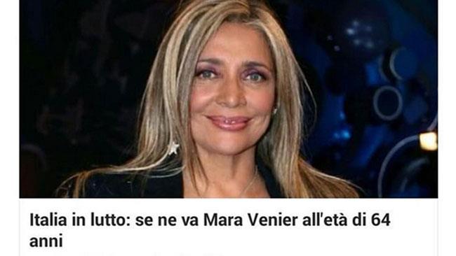 Mara Venier promette di aprire il culo a chi l'ha spacciata per morta Mara Venier, spacciata per morta da un giornale inesistente