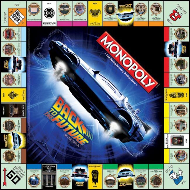 Uno sguardo da vicino al tabellone del Monopoly di Ritorno al Futuro