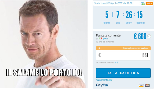 Rocco Siffredi si mette all'asta Rocco Siffredi e la sua asta su CharityStars