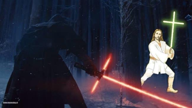 Immagine del cattivo di Star Wars 7 contro Gesù